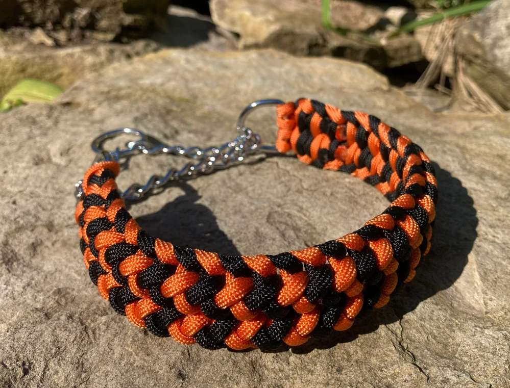 Polostahovací obojek Farley - oranžová/černá